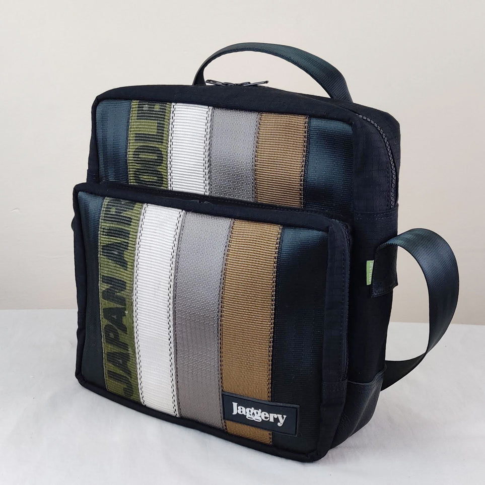 Museum of Fade Mini Co-founder's Satchel in Ex-Cargo Belts & Rescued Car Seat Belts [10" Bag]