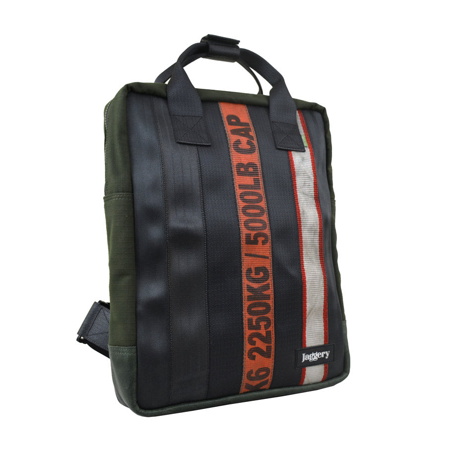 Museum of Fade Mote One Backpack in EX-Cargo Belts & Rescued Car Seat Belts [15" Laptop Bag]