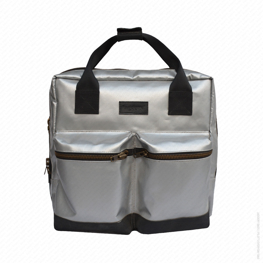 Pilot's Everyday Bag in Silver & Grey [13" laptop bag]