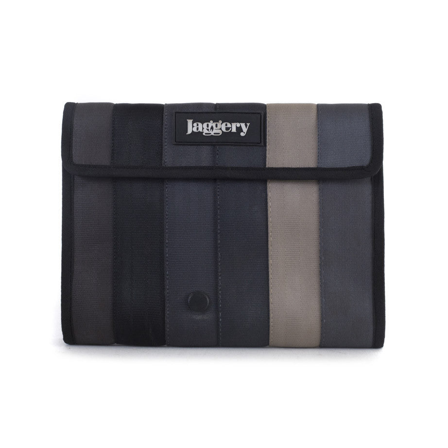 Life Organizer in Grey, Asphalt, Black and Beige Seat Belt [iPad Mini & A5 Diary case]