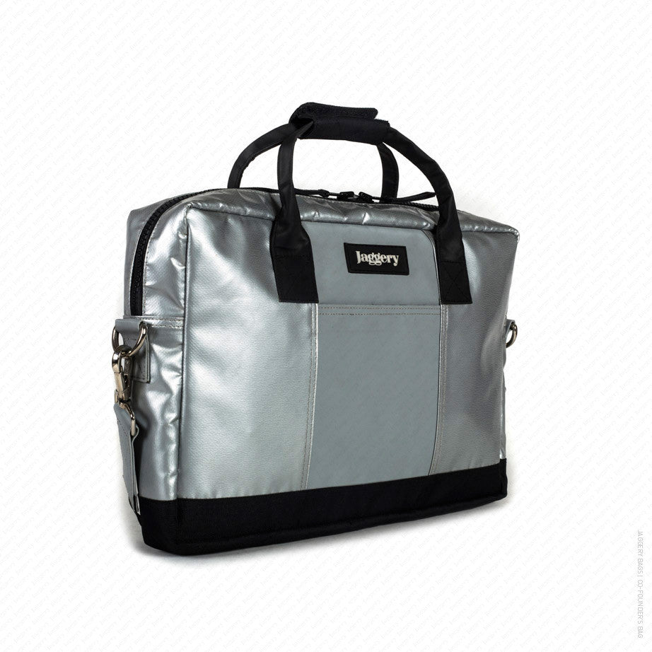 Co-founder's Bag in Silver & Grey [15" laptop bag]