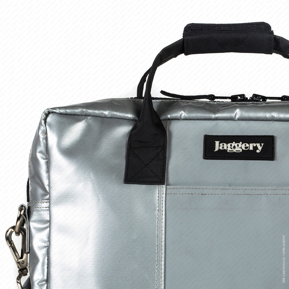 Co-founder's Bag in Silver & Grey [15" laptop bag]