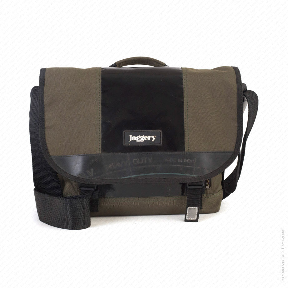 Doer's Messenger Bag in Olive Green & Black [13" compatible]