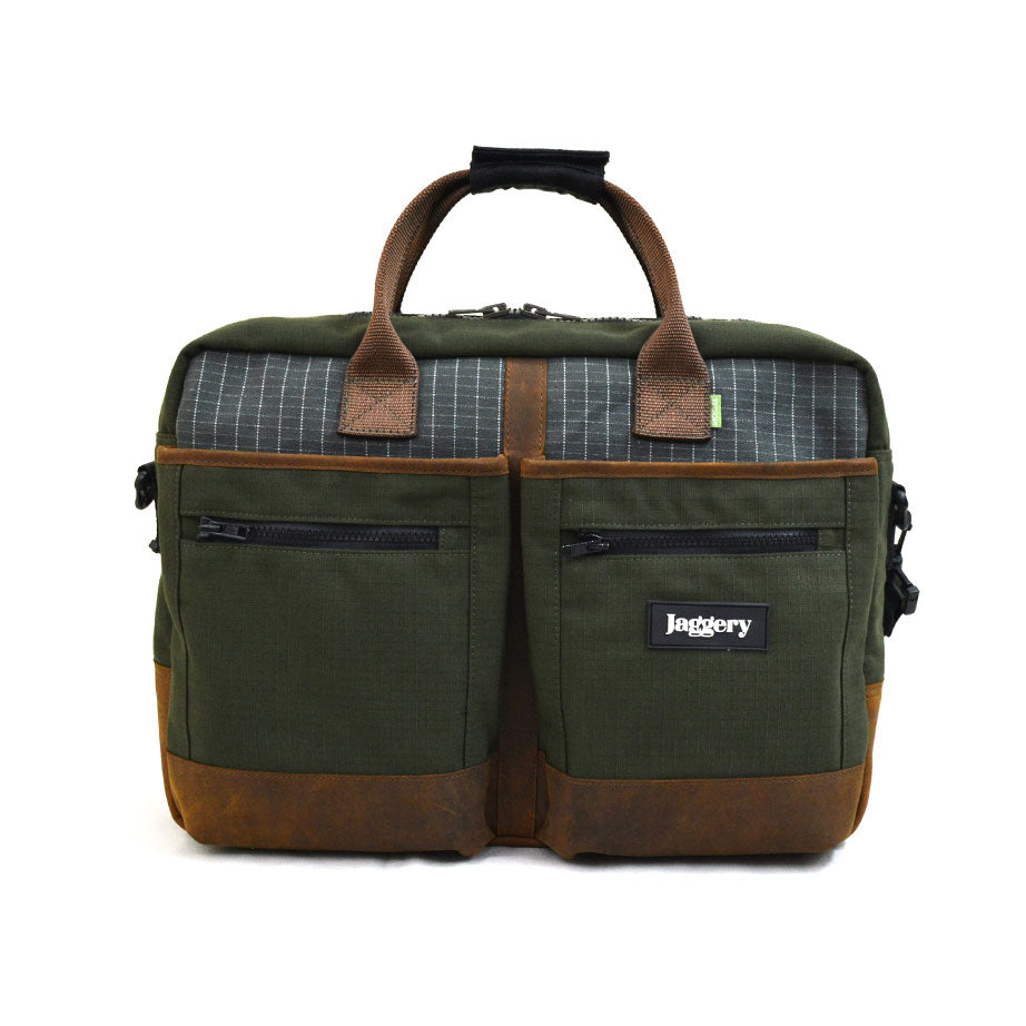 Outback and Beyond Hustler's Everyday Bag (L) in Olive Green & Nubuck [15" Laptop Bag]