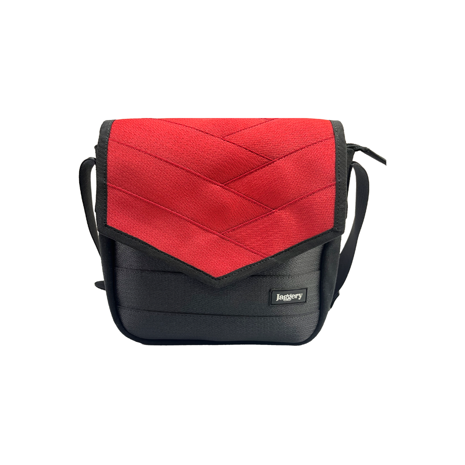 Friendly Soul Sling Bag in Red Decommisioned Cargo Belts