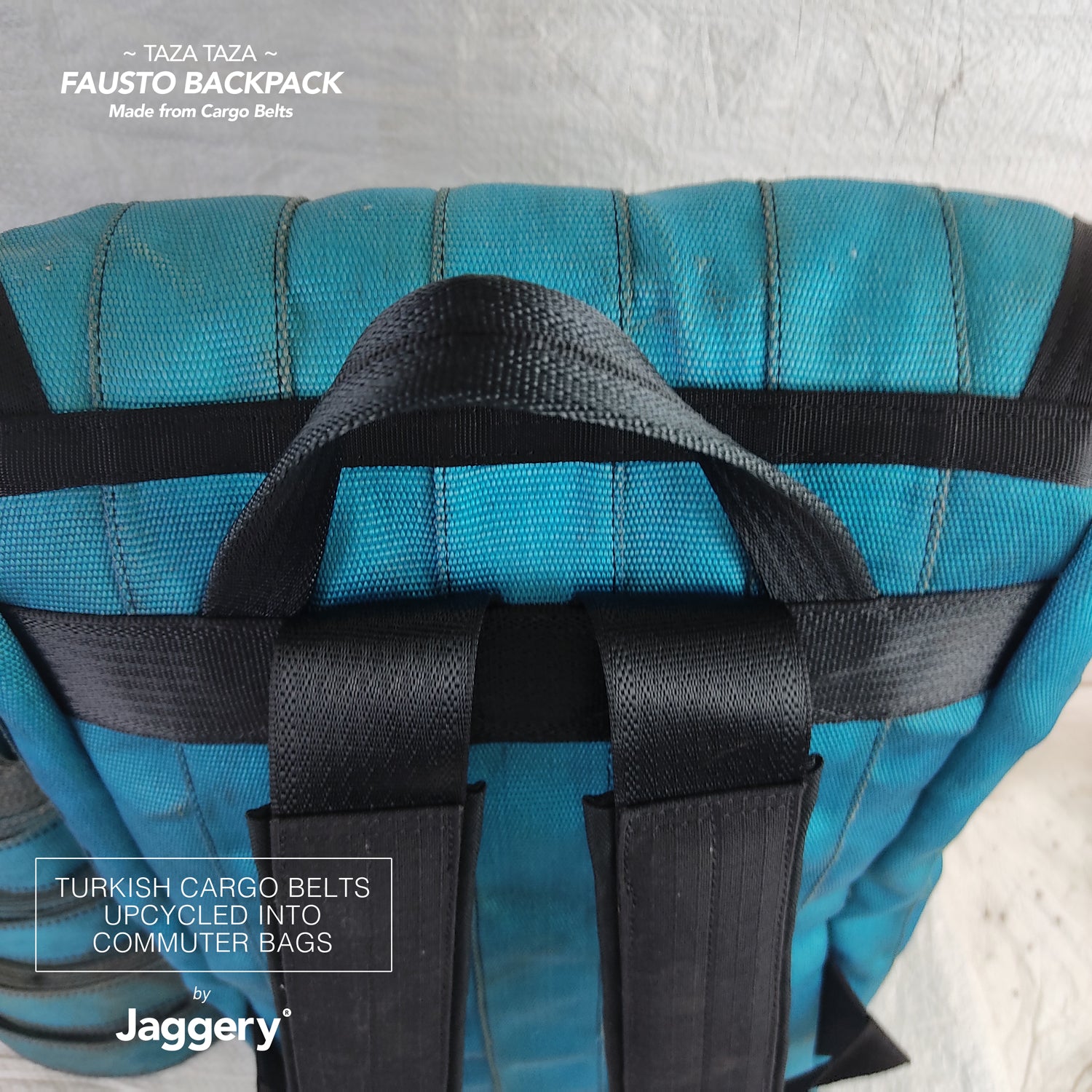 Fausto Backpack in Rescued Turkish Cargo Belts & Car Seat Belts [15"laptop bag]