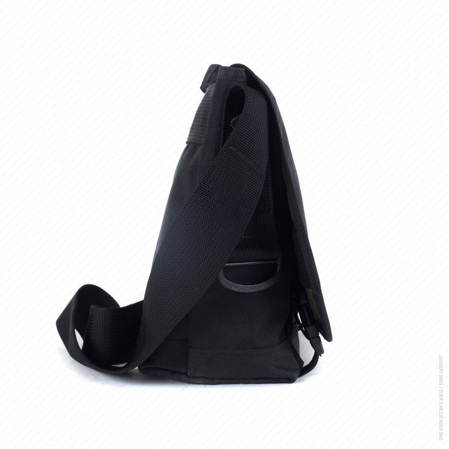 Doer's Messenger Bag in Black & Vintage Camo [13" compatible]