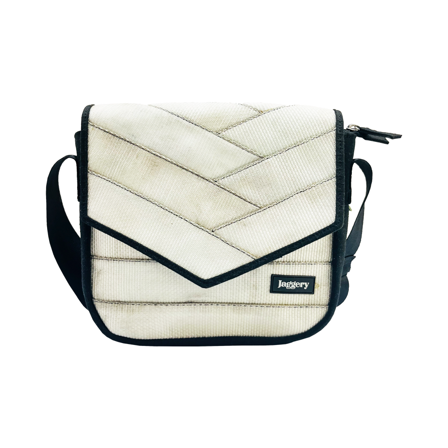 Friendly Soul Sling Bag in All-White Decommisioned Cargo Belts