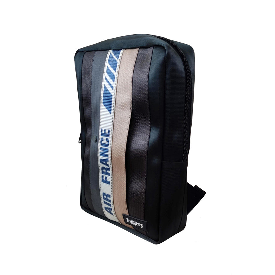 Museum of Fade Co-founder's Frontpack in Ex-Cargo Belts & Rescued Car Seat Belts [15" Laptop Bag]