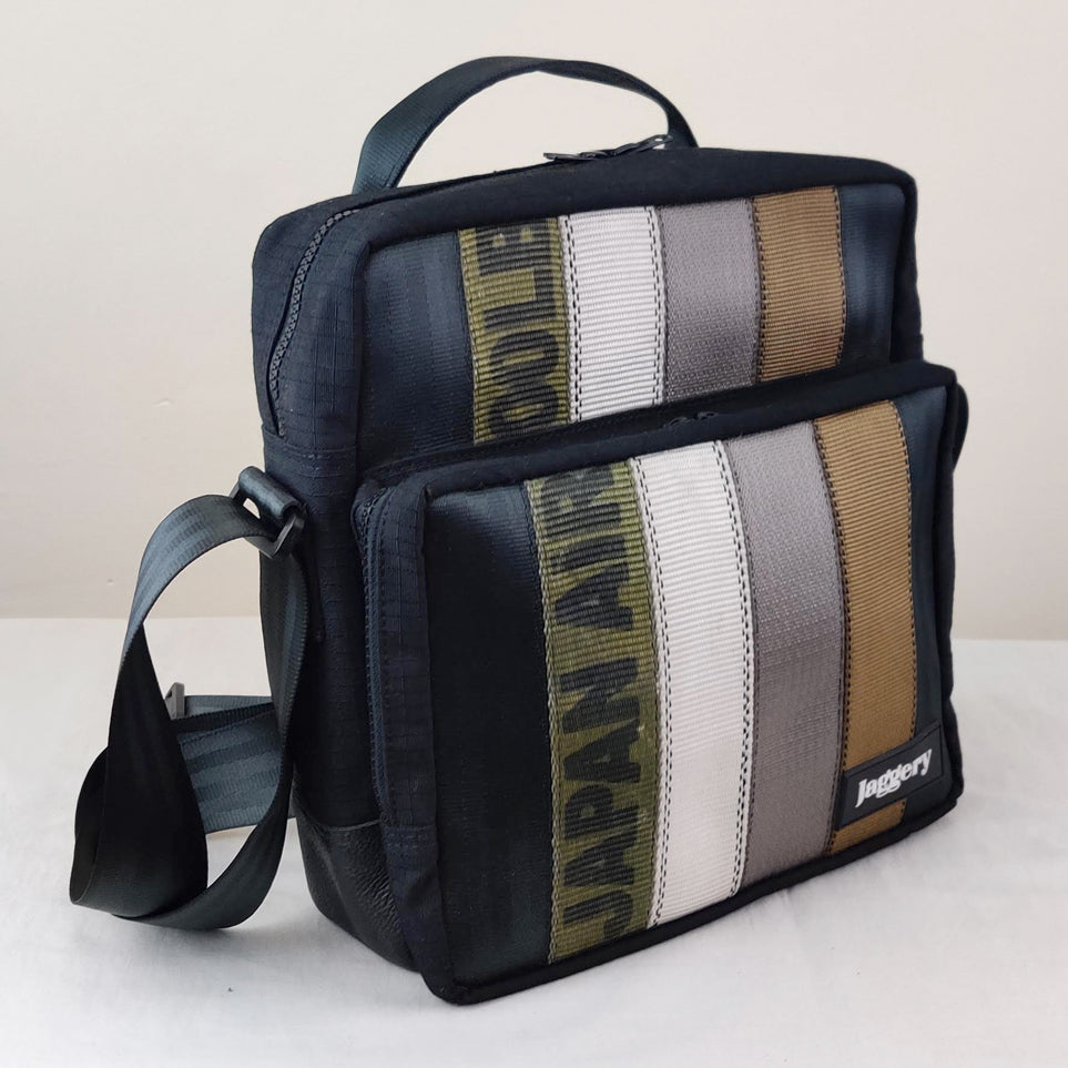 Museum of Fade Mini Co-founder's Satchel in Ex-Cargo Belts & Rescued Car Seat Belts [10" Bag]