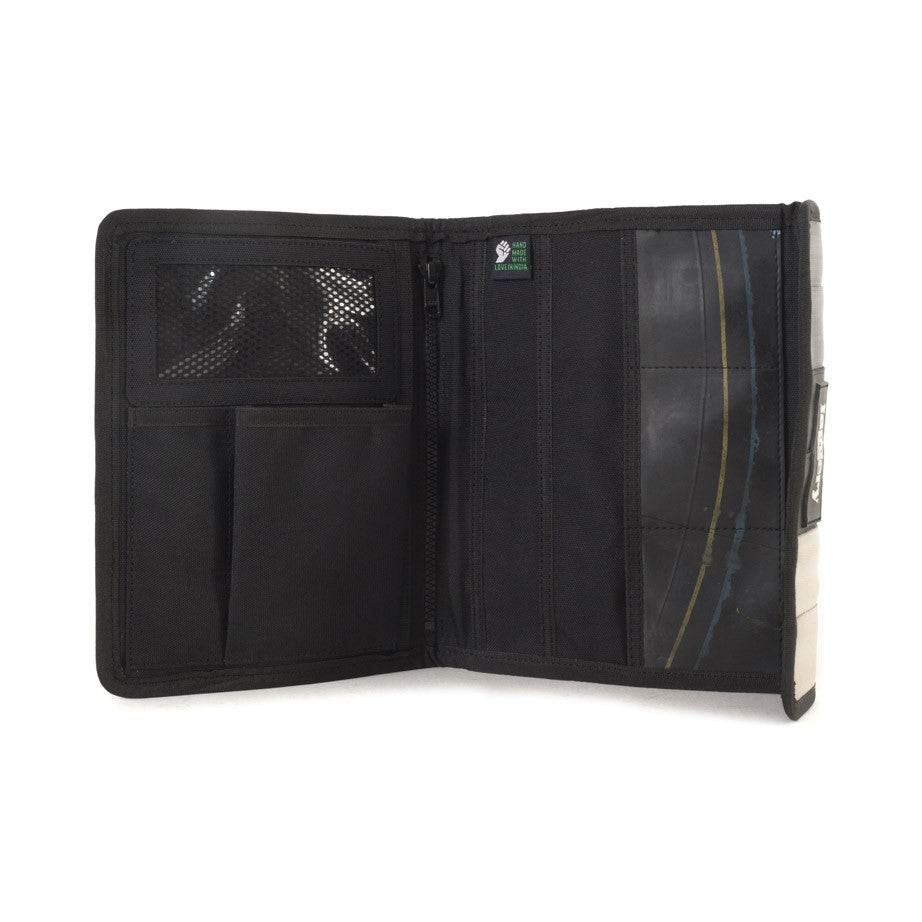 Life Organizer in Asphalt, Black and Beige Seat Belt [iPad Mini & A5 Diary case]