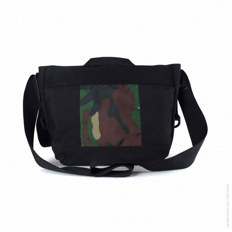 Doer's Messenger Bag in Black & Vintage Camo [13" compatible]