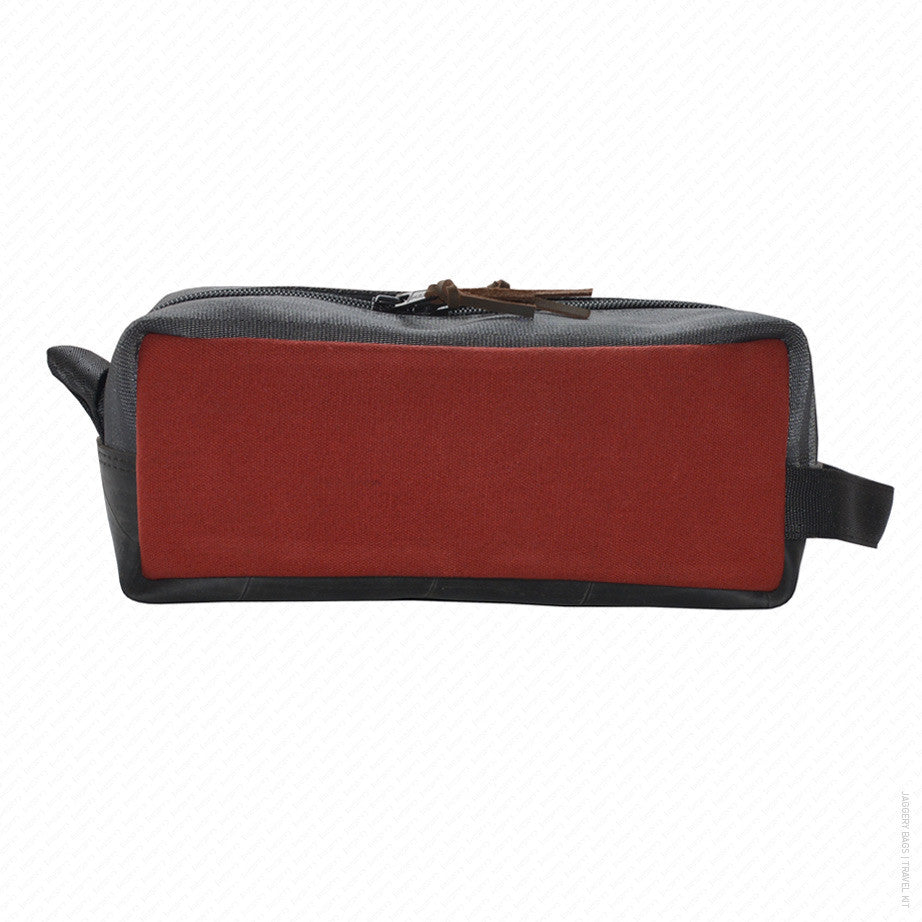 Travel Kit in Red Canvas & Seat Belt