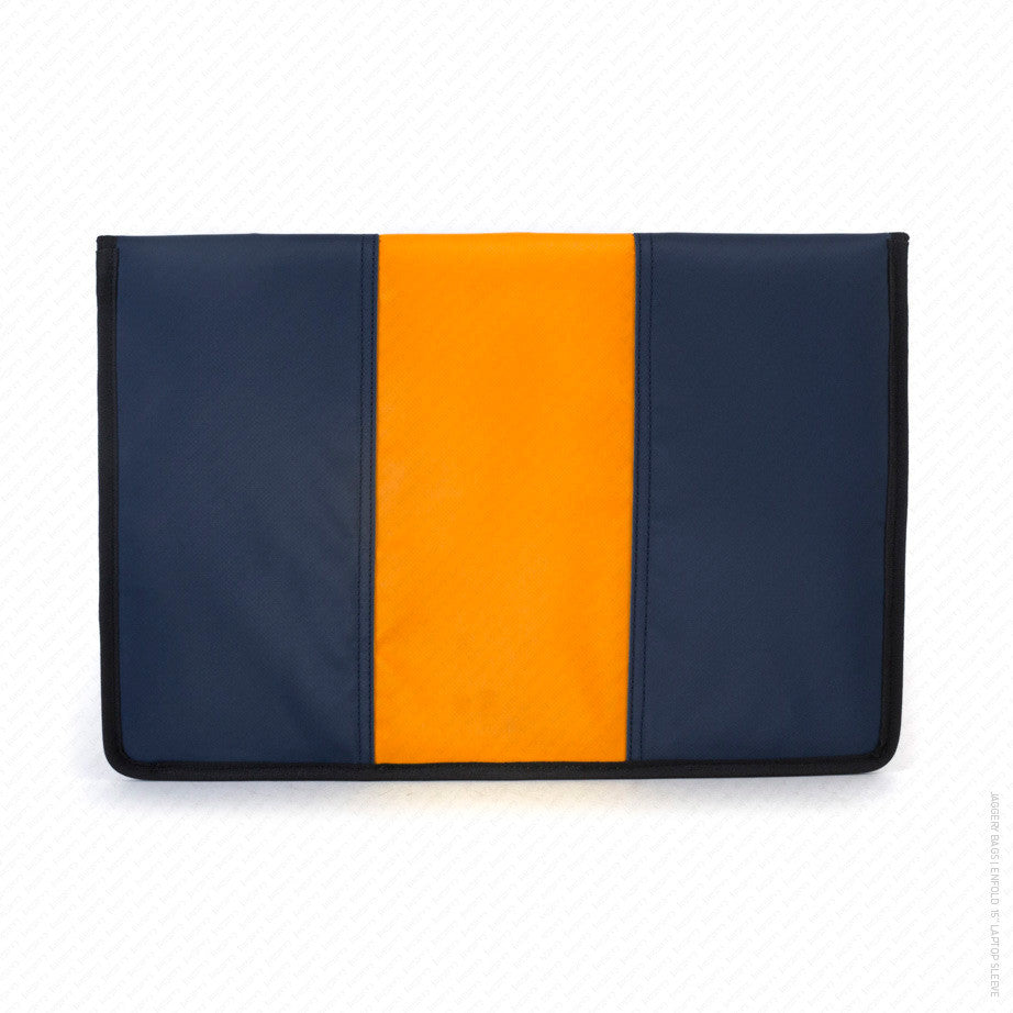 Enfold 15" Laptop Sleeve in Dark Blue and Orange