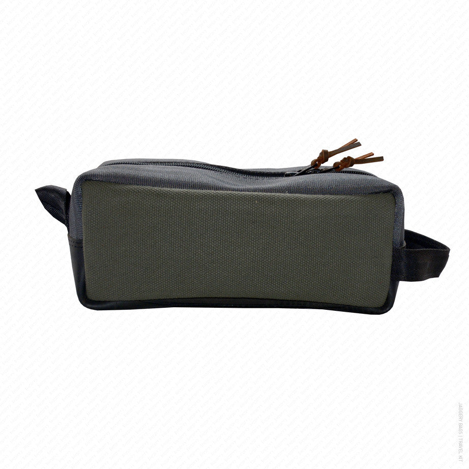 Travel Kit in Olive Green Canvas & Seat Belt