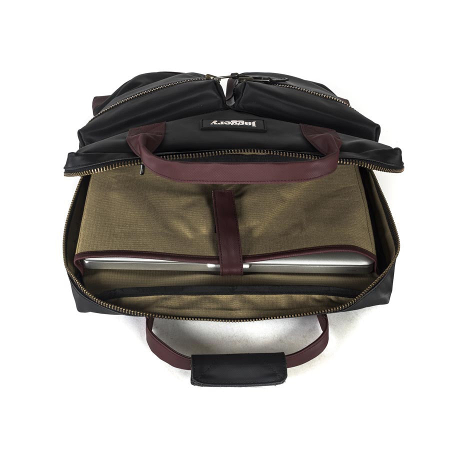 Pilot's Everyday Bag in Black & Burgundy [13" laptop bag]
