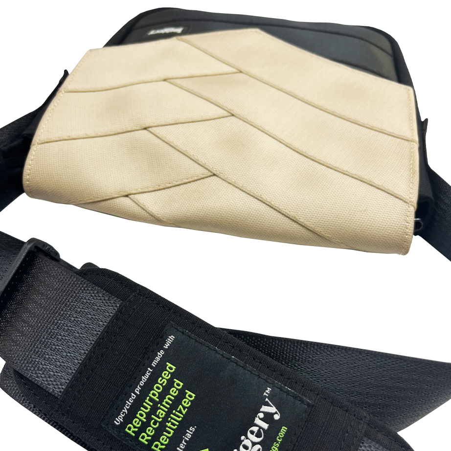 Friendly Soul Sling Bag in White Decommisioned Cargo Belts