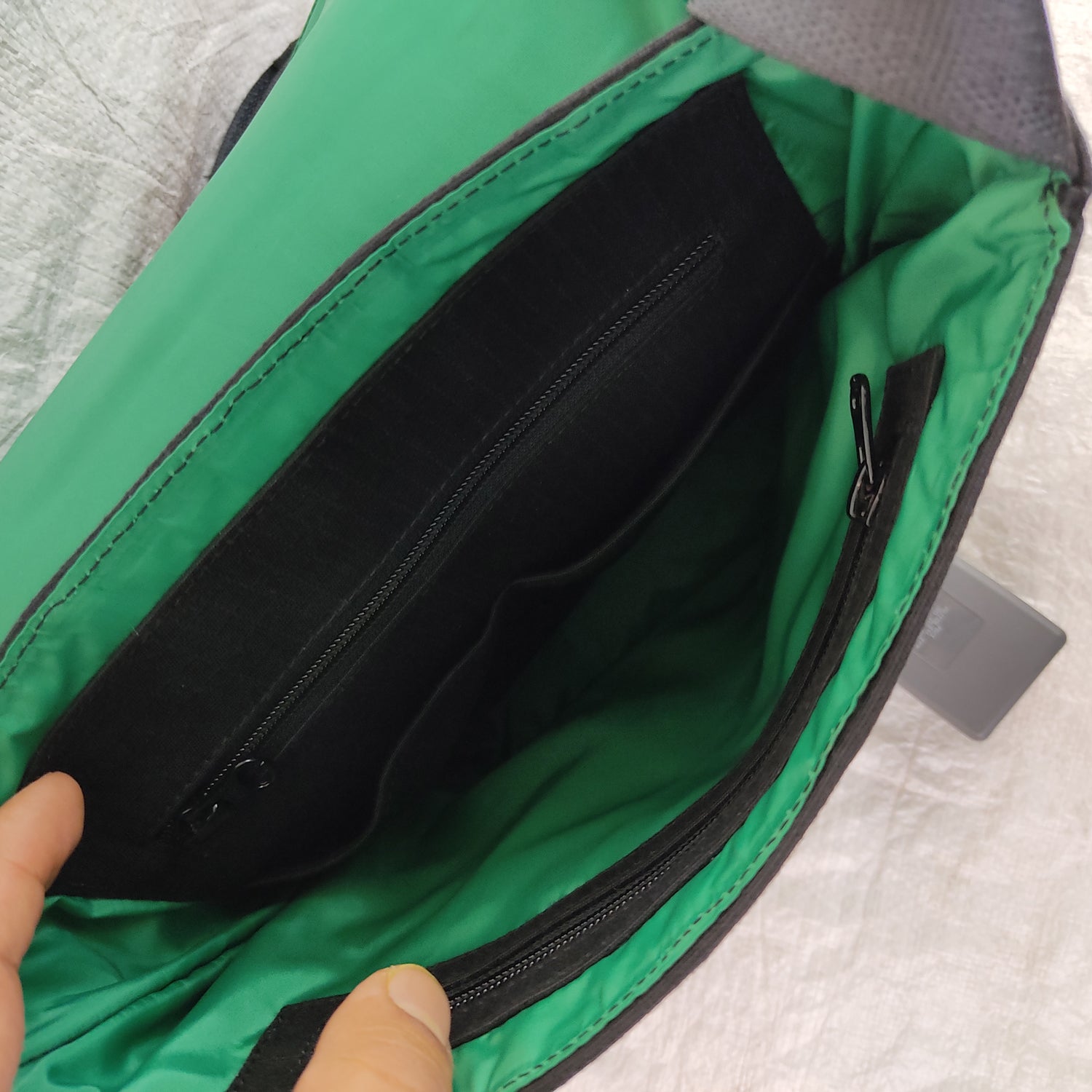 Heryana Freelancer's Satchel in Green Ex-Cargo Belts & Rescued Car Seat Belts [11" Cafe Bag]