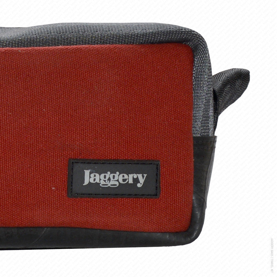 Travel Kit in Red Canvas & Seat Belt
