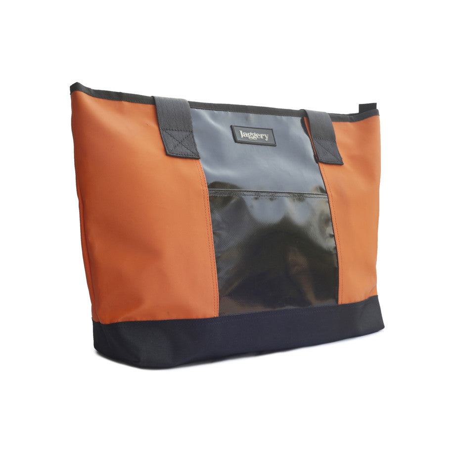Festival Tote Bag in Orange & Black [long handle]