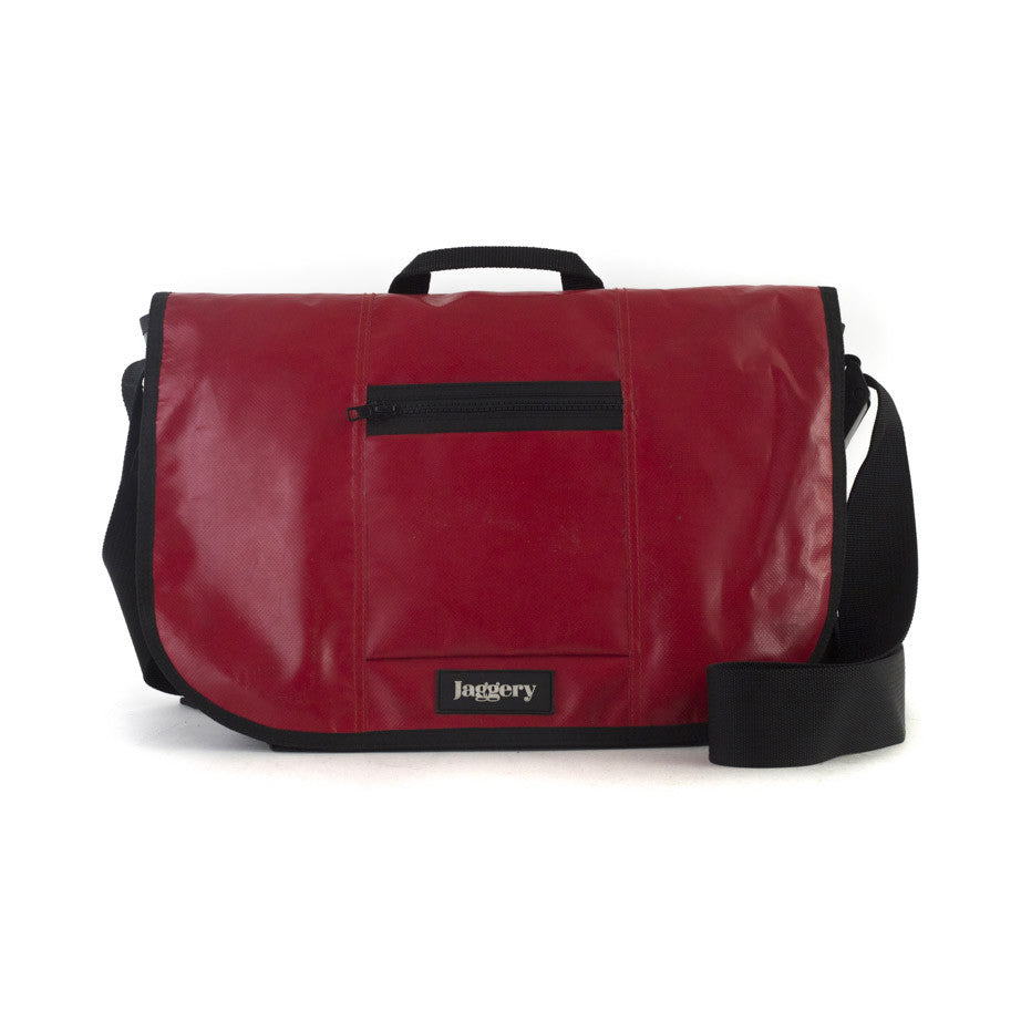 Doer's Messenger Bag in Red & Olive Green [15"compatible]
