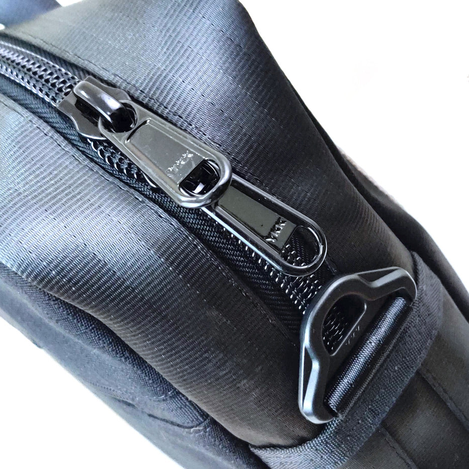 Museum of Fade Co-founder's Bag in Ex-Cargo Belts & Rescued Car Seat Belts [15" laptop bag]