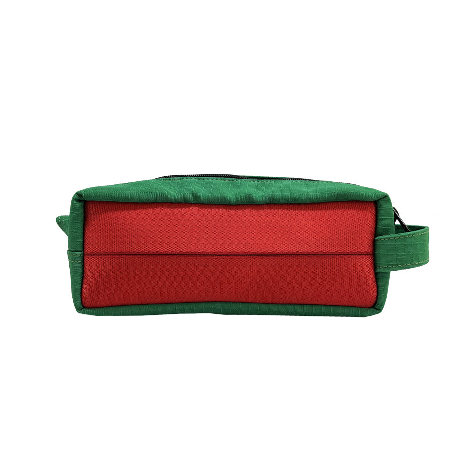 Travel Kit in Red and Green Decommissioned Cargo Belts (M)