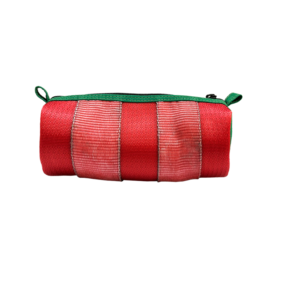 Portuguese Christmas Essentials Tube in Red and Green Decommissioned Cargo Belts