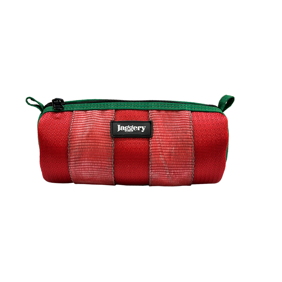 Portuguese Christmas Essentials Tube in Red and Green Decommissioned Cargo Belts