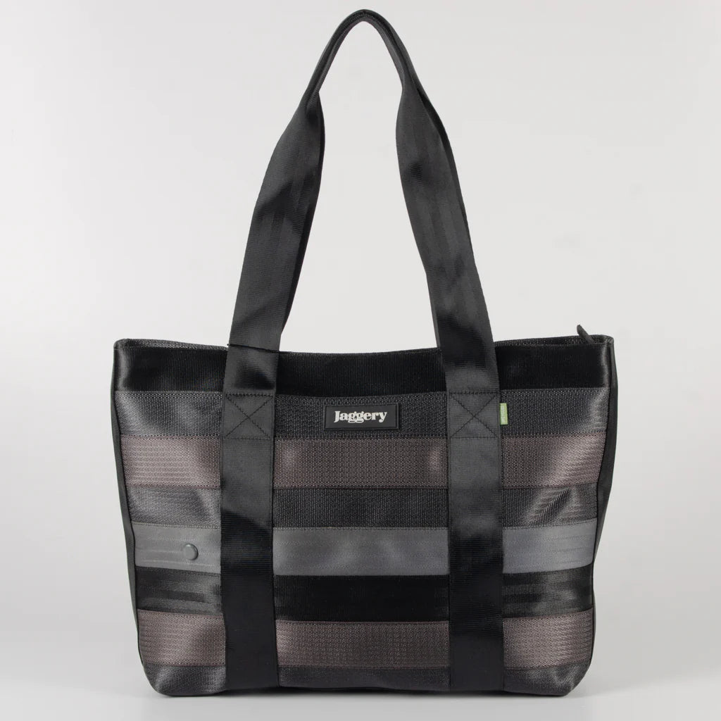 Noir Surplus Tote in Rescued Car Seat Belts