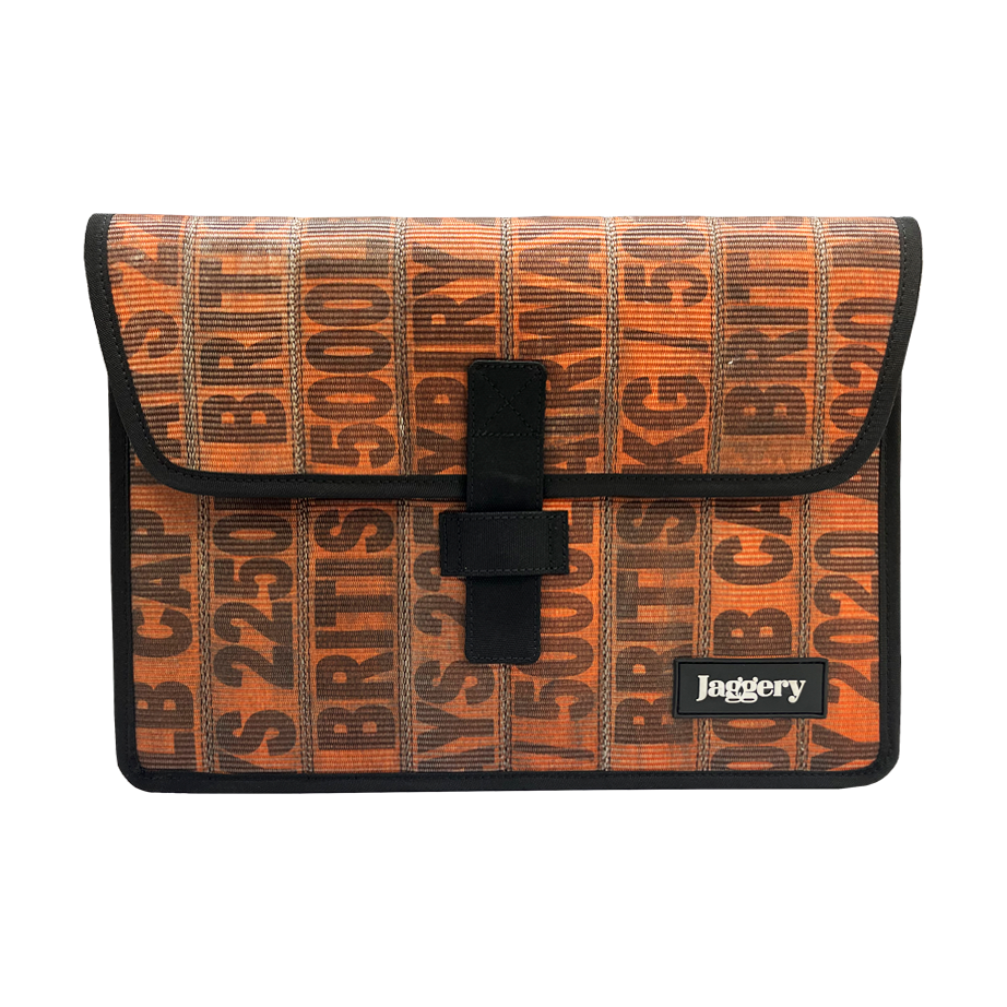 Serially Circular Enfold 13" Laptop Sleeve in Ex-British Cargo Belts