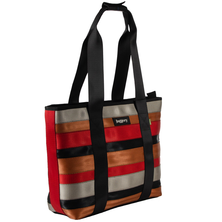 Surplus Multi-Colored Tote Bag in Cargo Belts and Car Seat Belts
