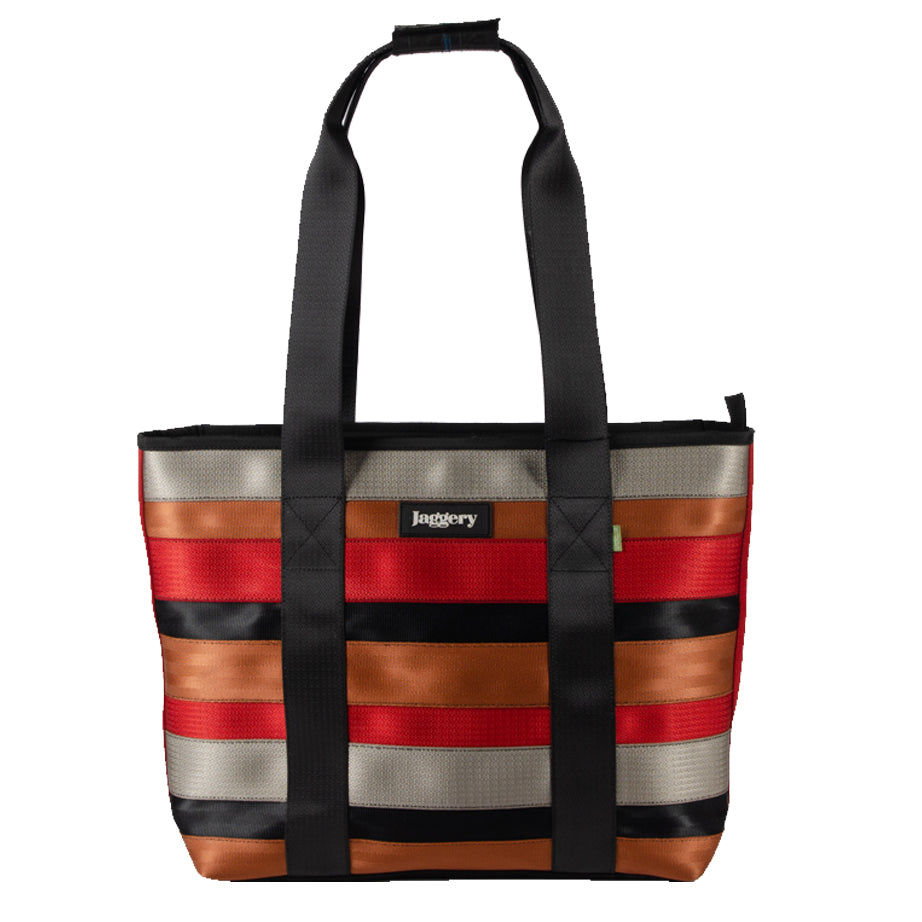 Surplus Multi-Colored Tote Bag in Cargo Belts and Car Seat Belts