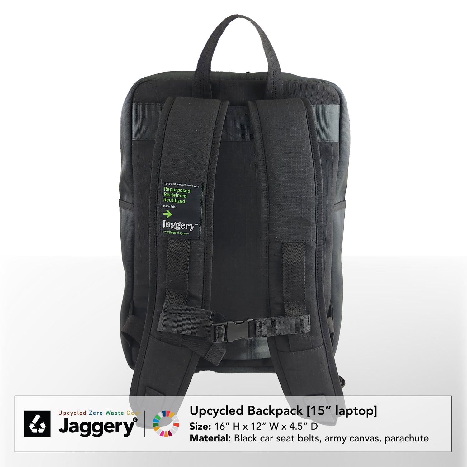 Pervasive Backpack in Black Car Seat Belts [15"laptop bag]