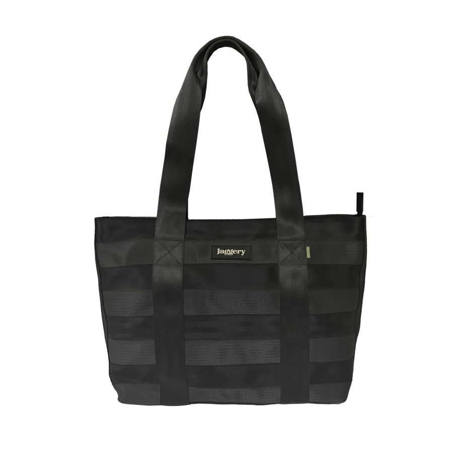 Noir Surplus Tote in Rescued Car Seat Belts